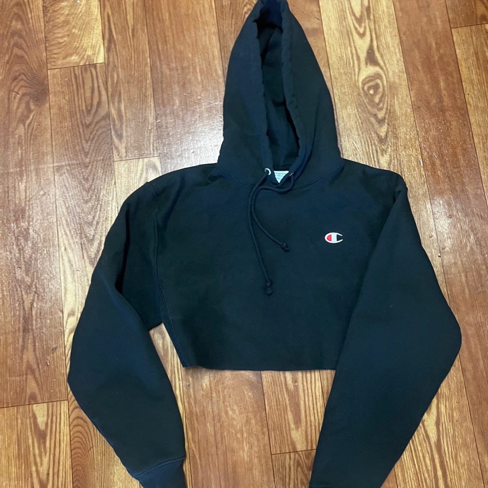 Champion Reverse Weave Cropped Hooded Sweatshirt NWOT
